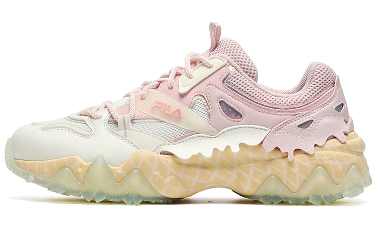 FILA Oakmont Anti-Slip And Wear-Resistant Breathable Low-Top Casual Shoes Women's White Pink 3
