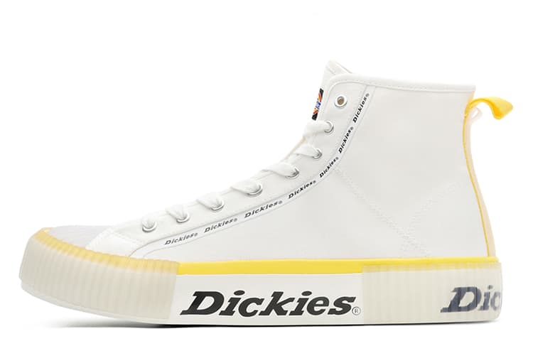 Dickies Canvas Shoes Unisex High-Top White Yellow