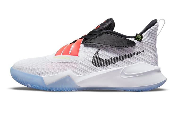 Nike Zoom Flight 2 Cushioning Wear Resistant Low Top Children's Basketball Shoes White Pink Black Teenagers 2