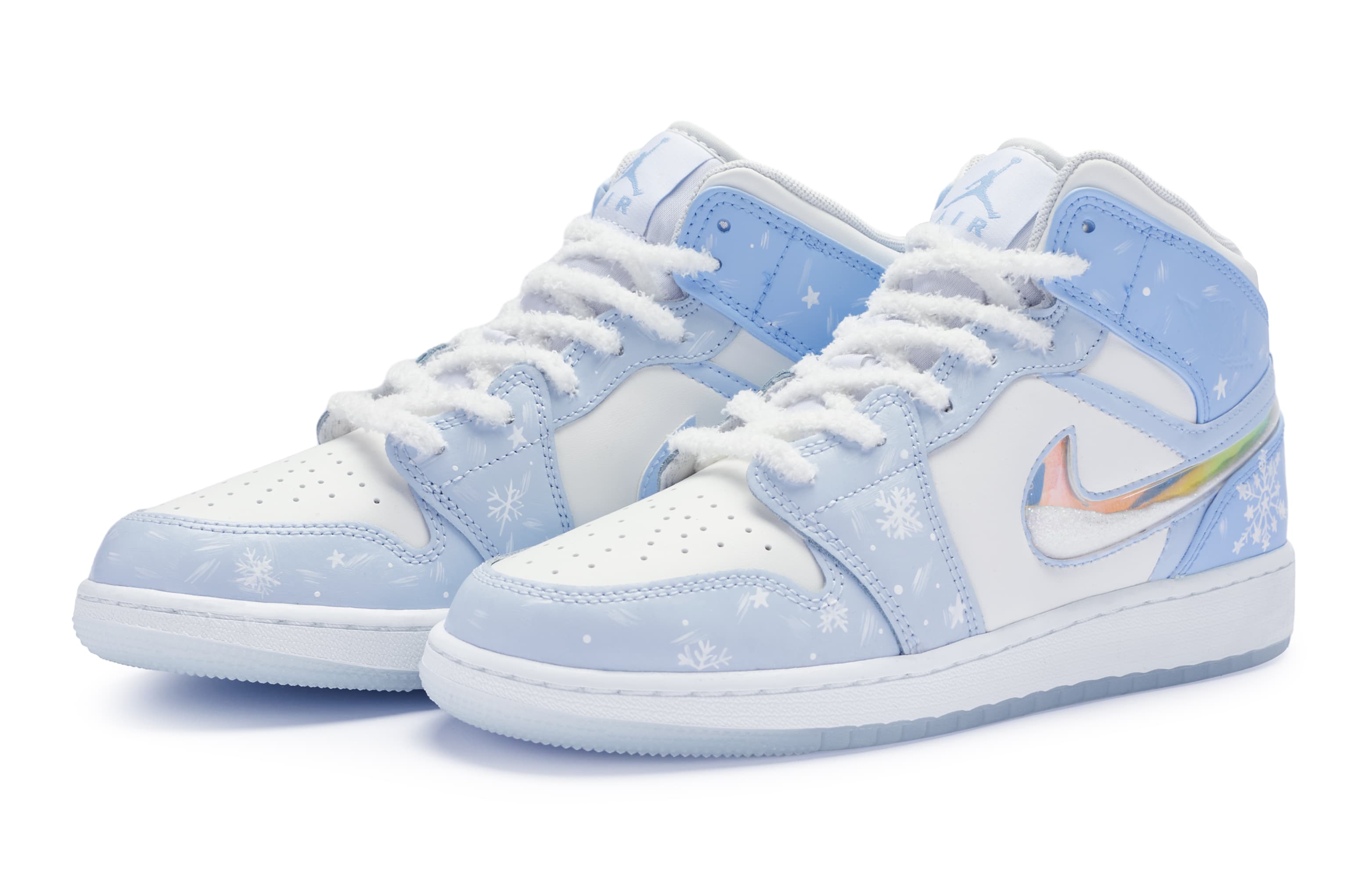 Jordan Air Jordan 1 811 Manufacture Winter Romance Mid-Top Vintage Basketball Shoes Women's Blue White 6