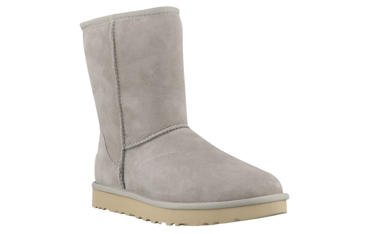 UGG Classic Short Ii Fleece Lined Gray White Women's 6