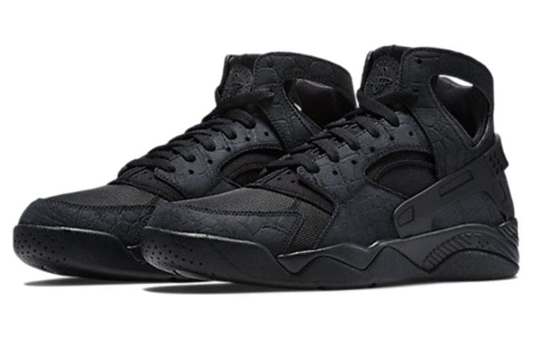 Nike Air Flight Huarache Slip-Resistant Mid-Top Vintage Basketball Shoes Unisex Black 5