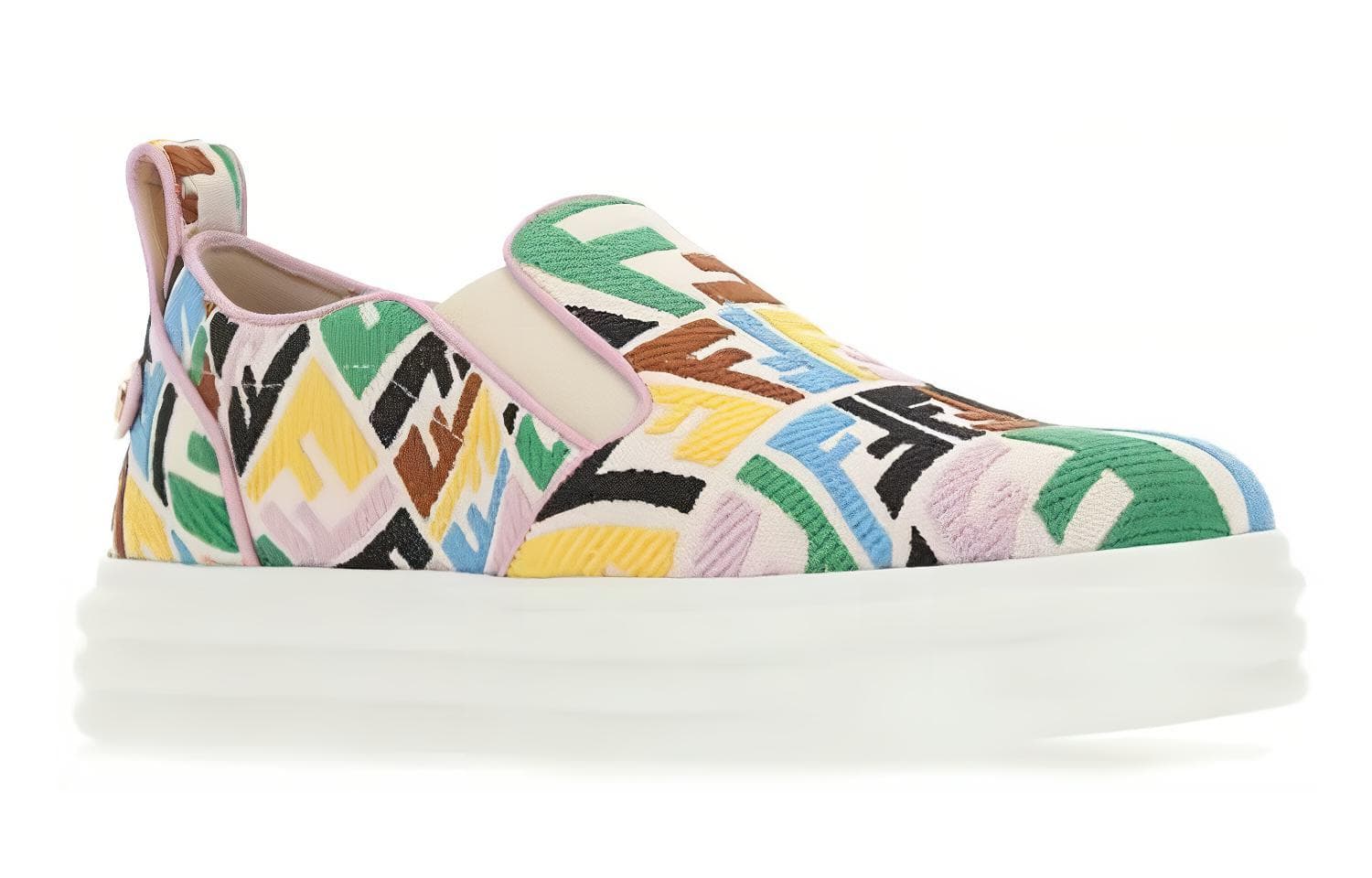 FENDI Monogram Low-Top Stylish Skateboarding Shoes Women's Multicolor 5