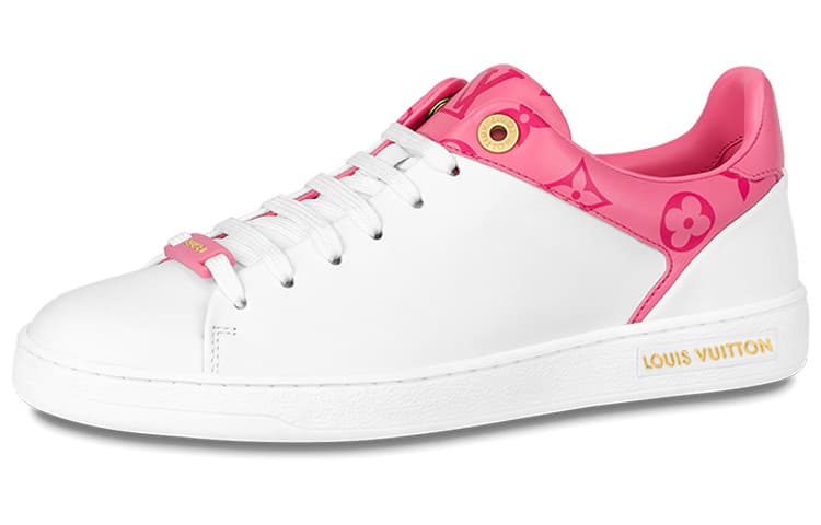 LOUIS VUITTON Front Row Sneakers 'White With Pink Monogram' Women's 4