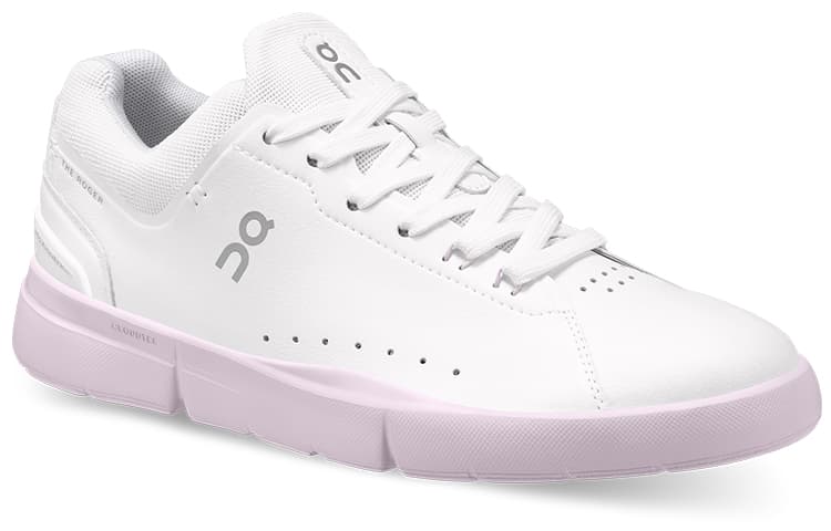 On THE ROGER Skateboard Shoes Women's Low Top White/Lily Pink 6
