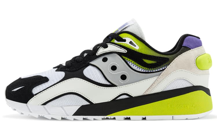 Saucony Shadow 6000 Cushioned Slip-Resistant Low-Top Casual Running Shoes Unisex Black White 2