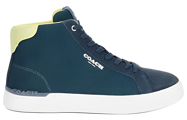 COACH Clip High-Top Skateboard Shoes Men's Turquoise 3