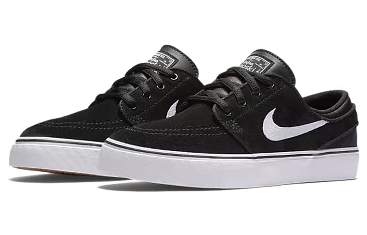 Nike SB Stefan Janoski Low Top Kids' Skateboarding Shoes Black White Teenagers 4