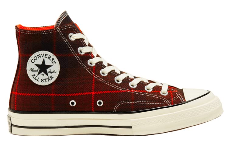Converse Chuck Taylor All Star 70 Hi Black Orange Plaid 4