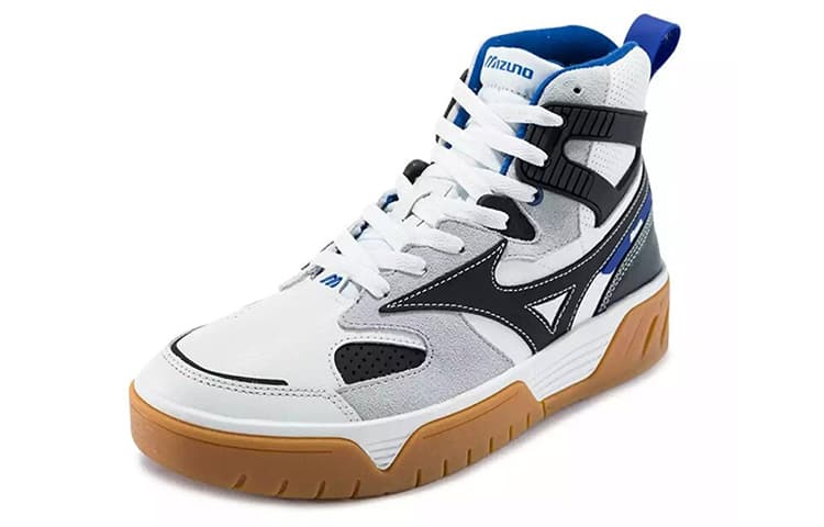 Mizuno Cl Mid Skateboarding Shoes Black White Blue 4