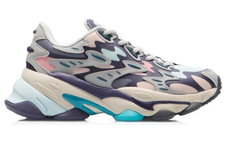 LiNing CF Tracing Cushioning Rebound Low-Top Casual Shoes Women's Grape Gray Purple 4