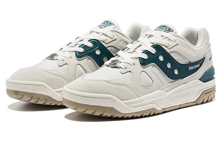 Saucony CROSS 90 Abrasion-Resistant Slip-Resistant Low-Top Skateboard Shoes Unisex White Green 6