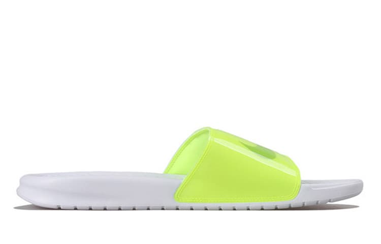 Nike Benassi Jdi Print Fluorescence Yellow Slippers Volt white 3