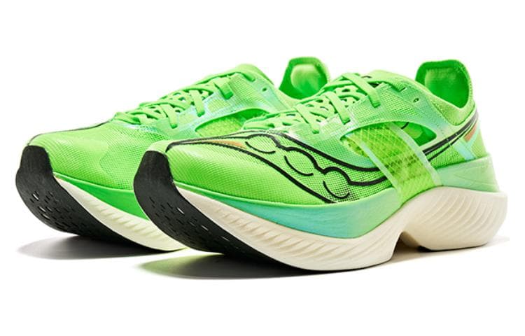 Saucony Endorphin Elite Anti-Slip Wear-Resistant Low-Top Carbon Plate Marathon Running Shoes Unisex Green 5