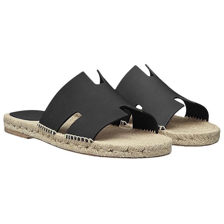 HERMES Antigua Stylish Sandals Men's Black 5
