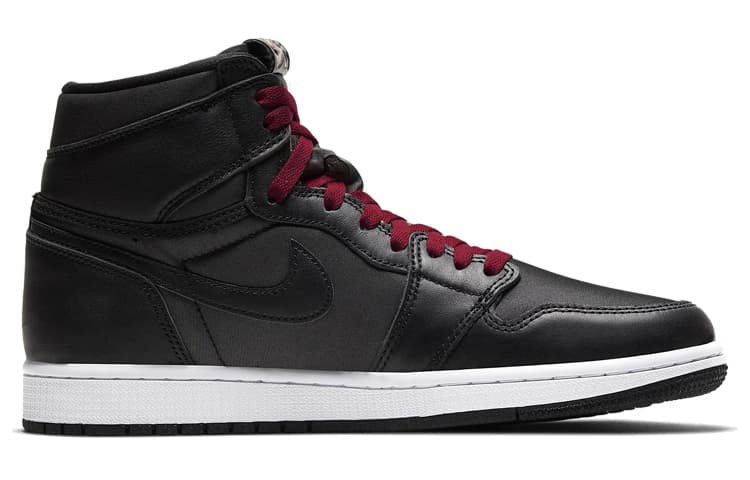 JORDAN 1 Retro High Black Satin Gym Red 4