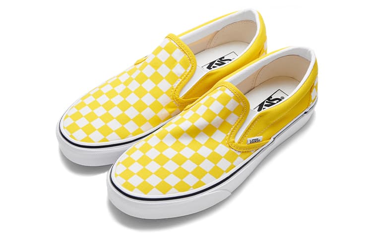 Vans Classic Slip On 'Checkerboard   Cyber Yellow' 4