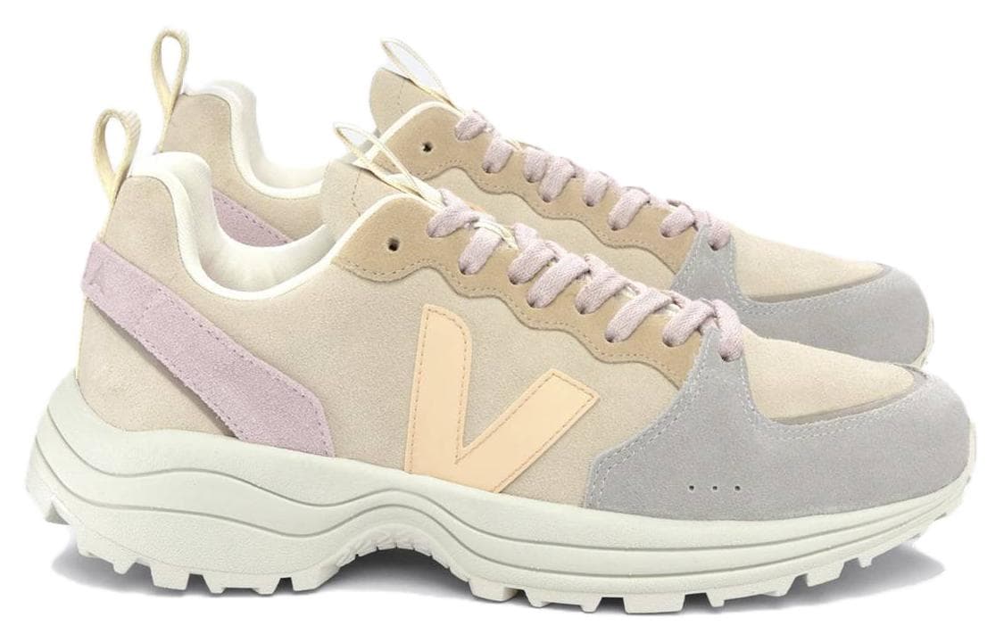 VEJA Venturi Suede Lace Up Sneakers 'Beige Grey Pink' Women's 3