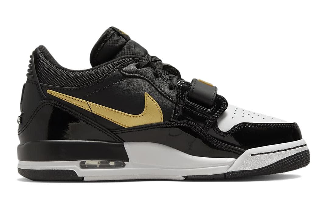 Jordan Legacy 312 Low Black Metallic Gold GS 3