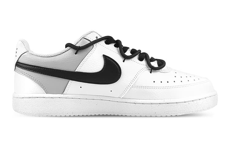 Nike Court Vision 1 Low Anti-Slip Wear-Resistant Low-Top Skateboard Shoes Men's Black White 3