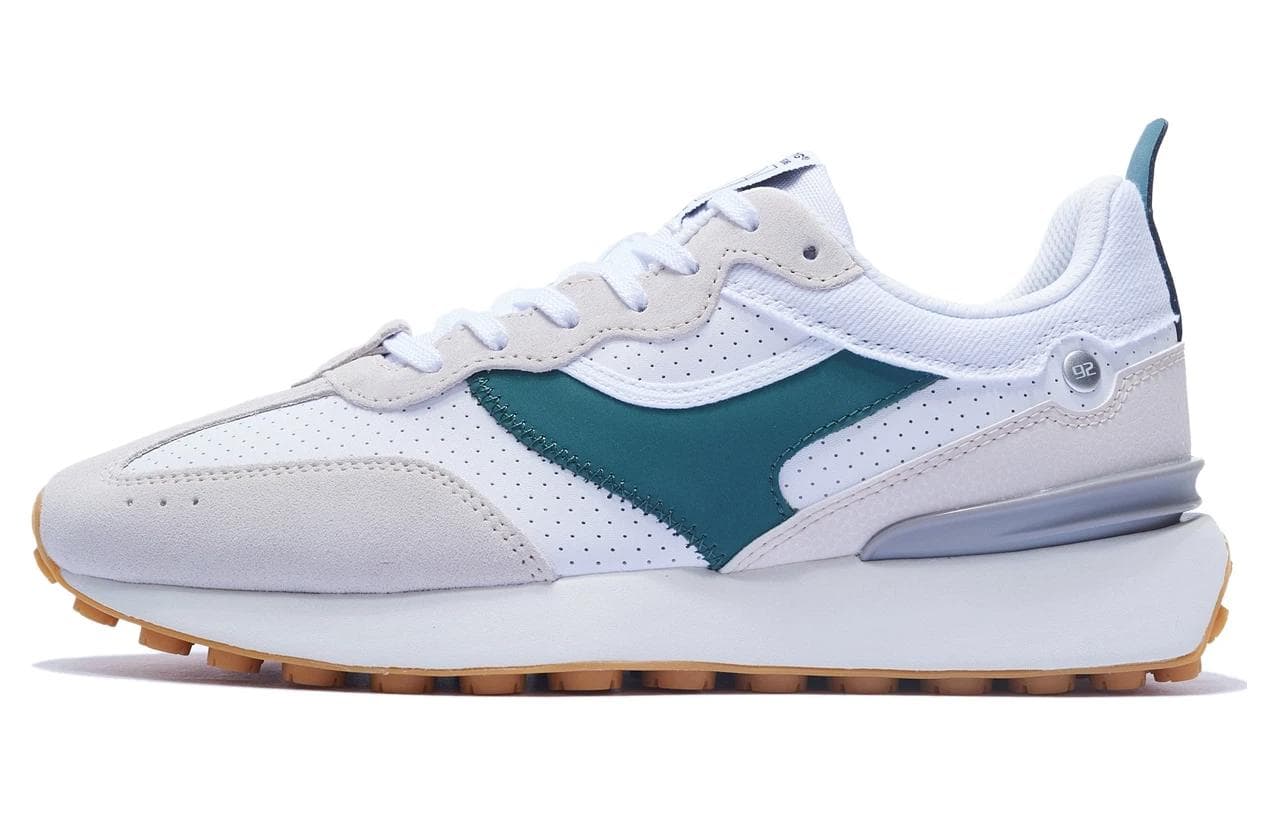 LiNing Fangyuan Classic Durable Breathable Low-Top Sports Casual Shoes White Gray Green 2