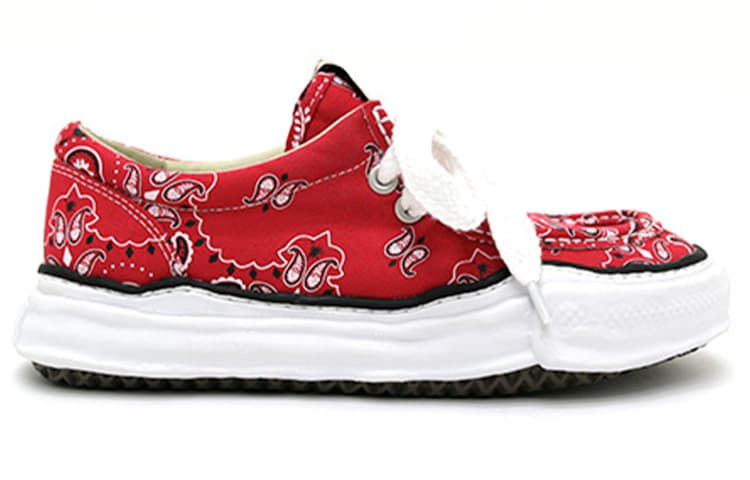MIHARA YASUHIRO Paisley Low-Top Canvas Shoes Men's Red 4