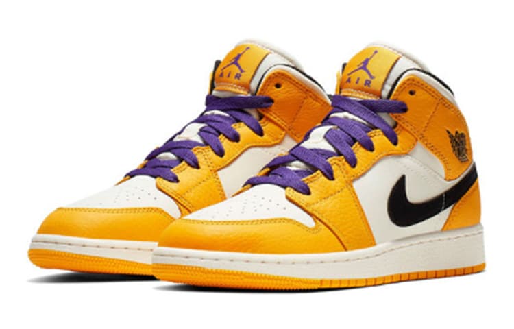 Jordan 1 Mid SE Lakers GS 6