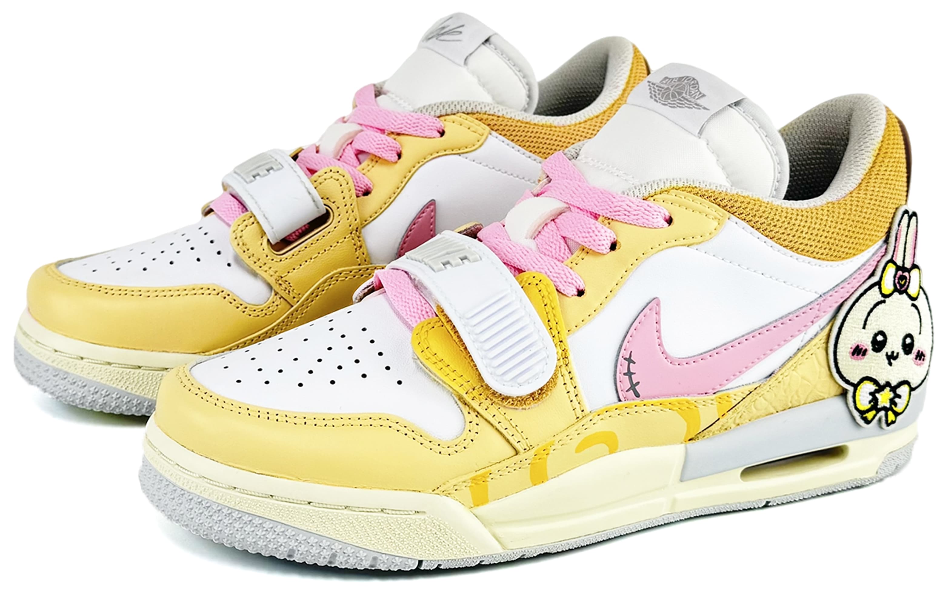 Jordan Legacy 312 SuiXin Little Usagi Anti-Slip Wear-Resistant Low-Top Vintage Basketball Shoes GS Yellow Pink 6