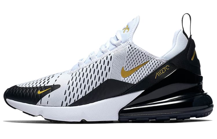Nike Air Max 270 White Metallic Gold Black 2