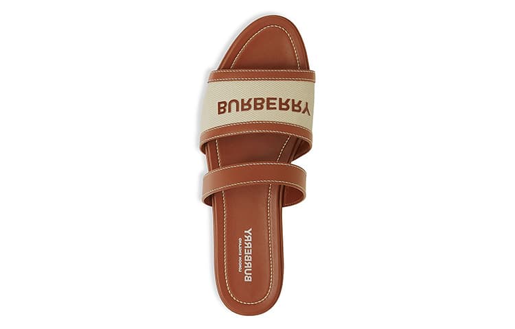Burberry Rubber Sole Abrasion-Resistant Fashion Sandal Women's Brown 6