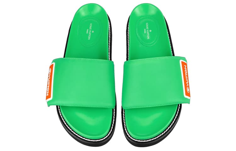 LOUIS VUITTON Slide Slippers Women's Green 5