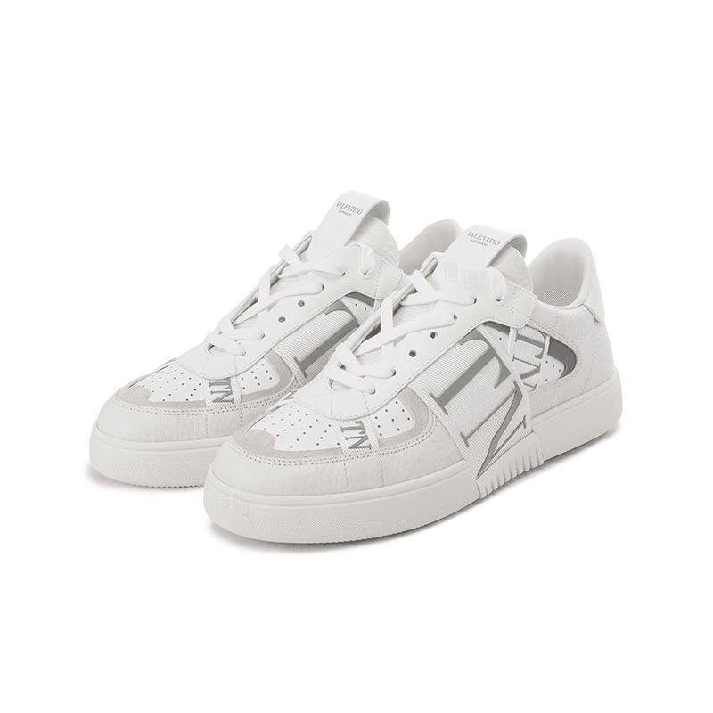 Valentino VL7N Cowhide Round Toe Lace-Up Low-Top Casual Shoes Men's White Platform 6