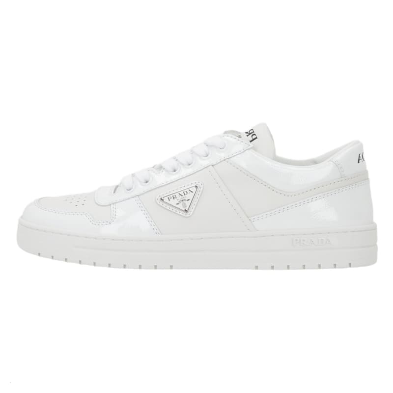 PRADA Prada Downtown Leather Lace-Up Logo Low-Top Sneakers Women's White 2