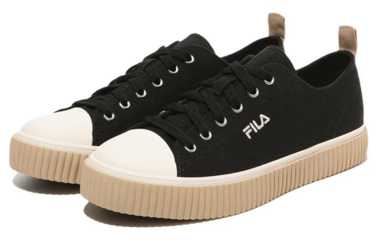 FILA Layer Low Top Stylish Casual Skate Shoes Unisex Black Korean Version 'Black Cream' 6