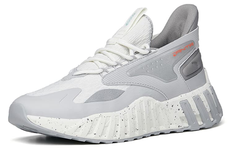ANTA Chunky Sneakers Men Low-Top Ivory White/Microchip Gray 5