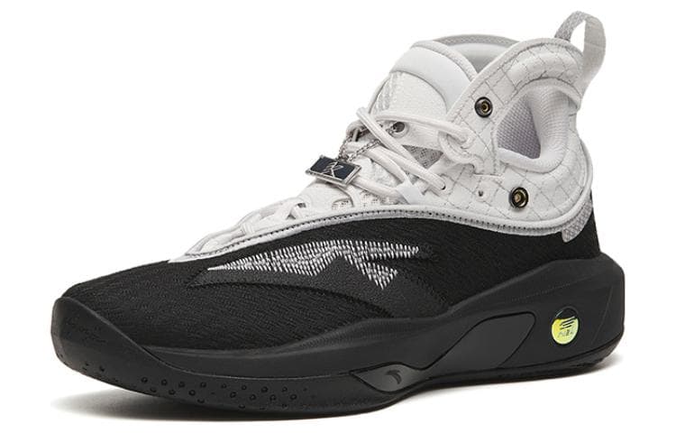 Anta KT8 Cushioned Slip-Resistant Abrasion-Resistant High-Top Basketball Shoes Men's Black White 4