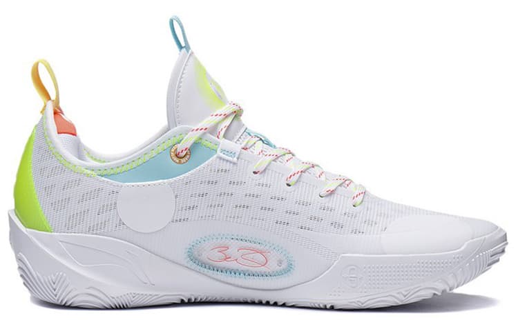 LINING Wade 808 2 Basketball Shoes Men Low Top Standard White/Neon Fruit Red 4