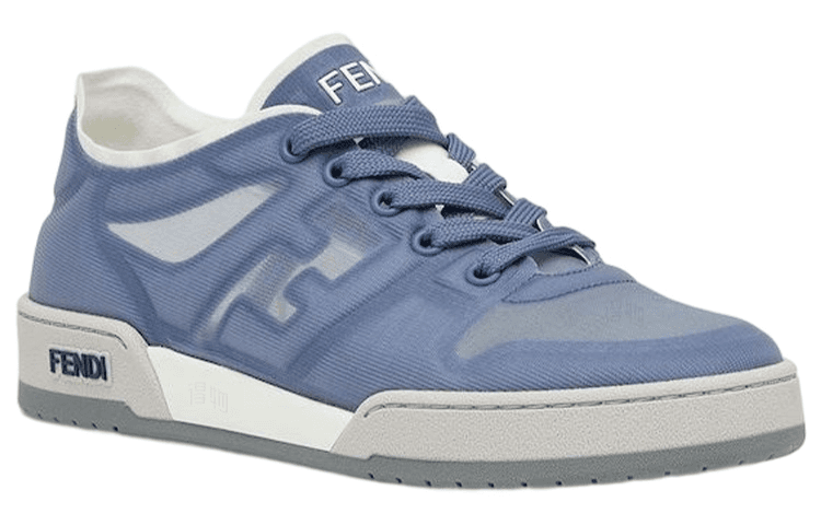 FENDI Match Mesh Lace-Up Low-Top Fashion Sneakers Women's Blue 5