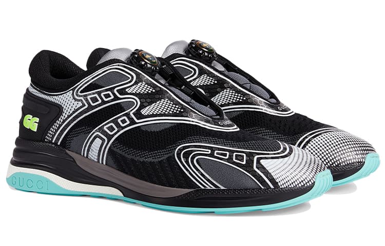 GUCCI Shock Absorbers Low Top Sports Casual Shoes Men's Black Blue 4