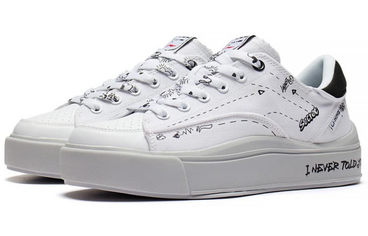 LINING Skateboard Shoes Men Low-Top Standard White 5
