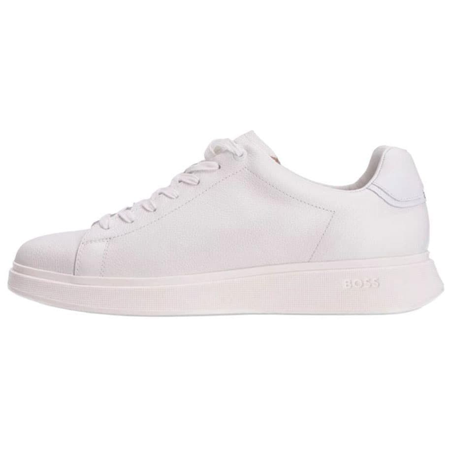 HUGO BOSS Calfskin Round Toe Lace-Up Low-Top Casual Shoes Men's White