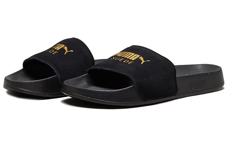 Puma Leadcat Suede Slide 'Black Team Gold' 5