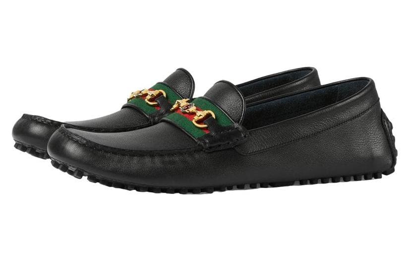 GUCCI Horsebit Casual Shoes Men's Black 5