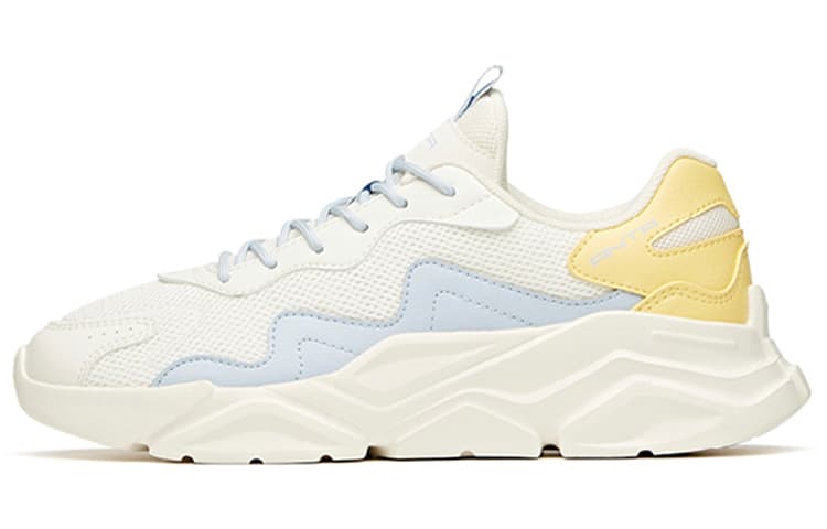 Anta Life Collection Wear-Resistant Slip-Resistant Low-Top Sports Casual Shoes Women's White Blue Yellow