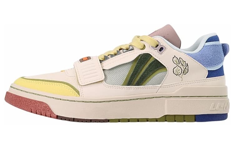 LiNing Anti-Slip Wear-Resistant Low-Top Vintage Basketball Shoes Yellow Green 2