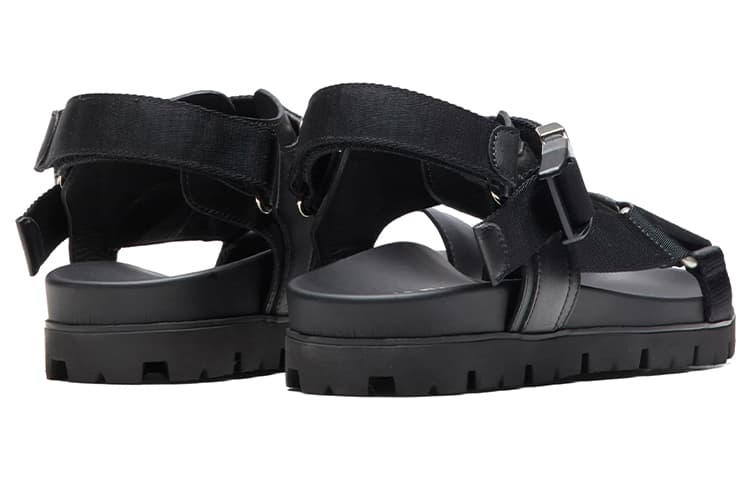 PRADA Crisscross Straps Buckle-Fastening Sandal Black 6