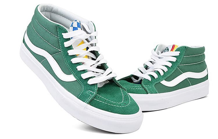 Vans SK8 Mid Suede Street Style Sneakers 'Green White' 5