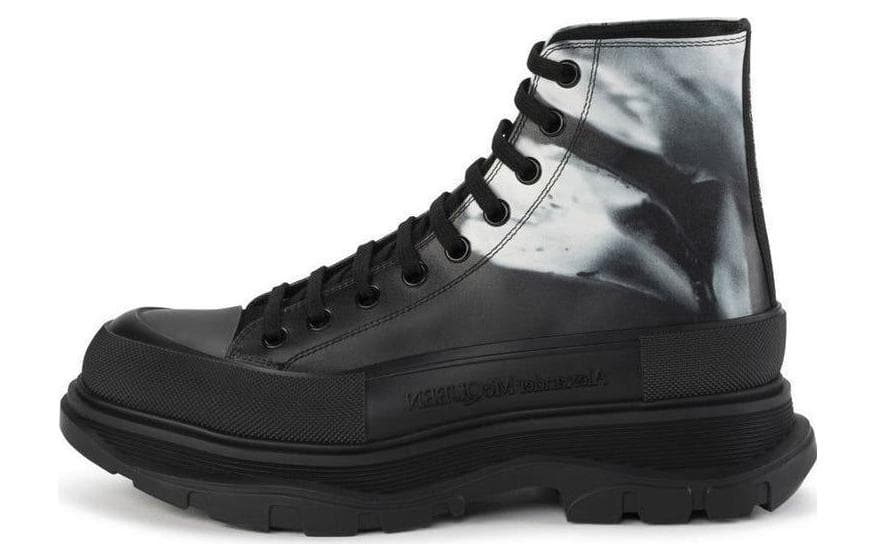 Alexander McQueen Lace Up Tread Slick Boots