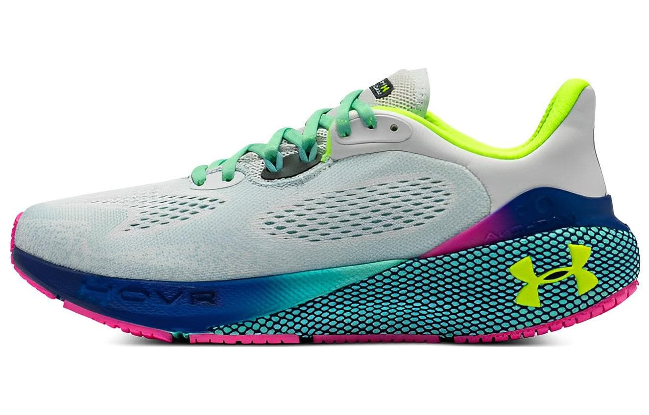 Under Armour HOVR Machina 3 Anti-Slip And Wear-Resistant Breathable Low-Top Casual Running Shoes Men's Gray Green 2