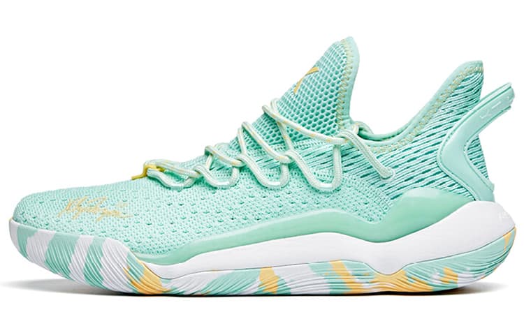 ANTA Light Cavalry 5 Basketball Shoes Men Low-Top Ceramic Green/Light Yellow